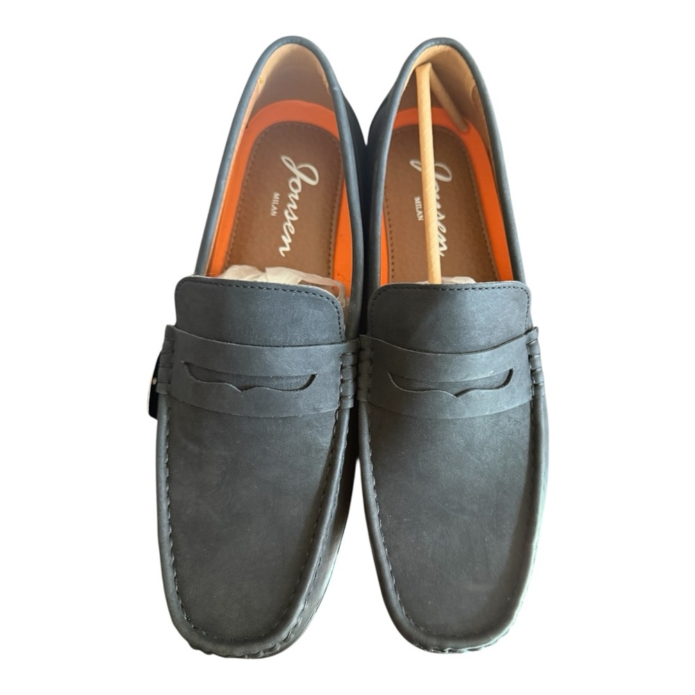 Jousen Milan Black Penny Loafers Men’s 11.5 Classic Minimalist Dress Shoes